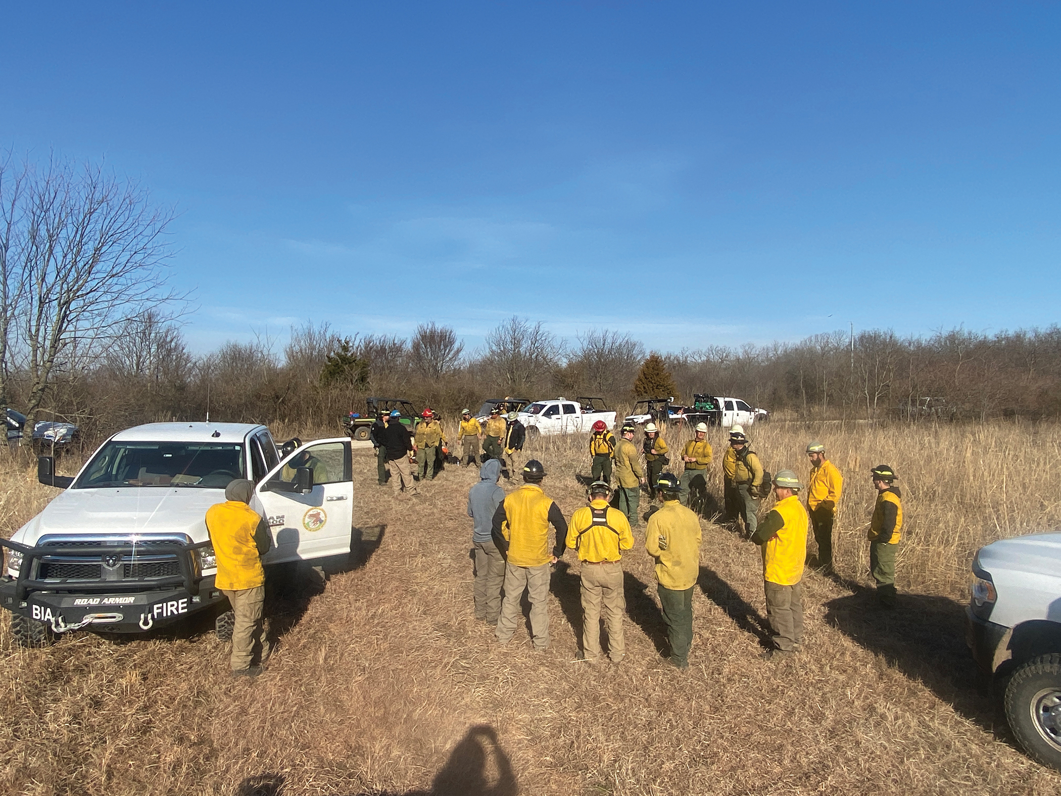 The Chickasaw Nation and Bureau of Indian Affairs partnered with The Nature Conservancy at the Pontotoc Ridge Preserve to conduct a controlled burn.