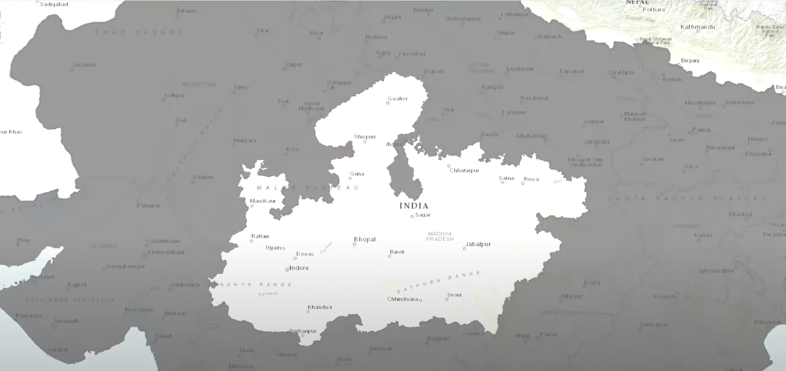 Siting tool map interface.